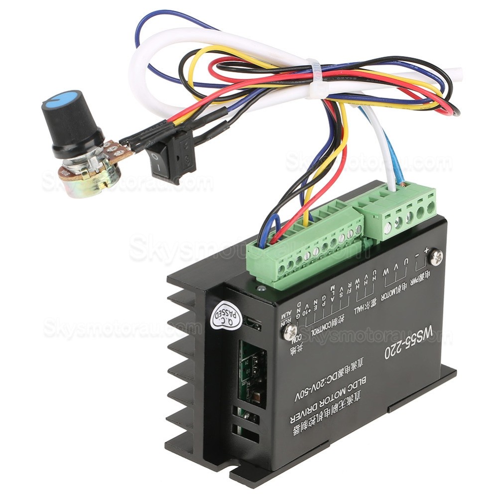 3 Phase BLDC Motor Driver WS55-220 Brushless DC Motor Controller DC20-50V 12A